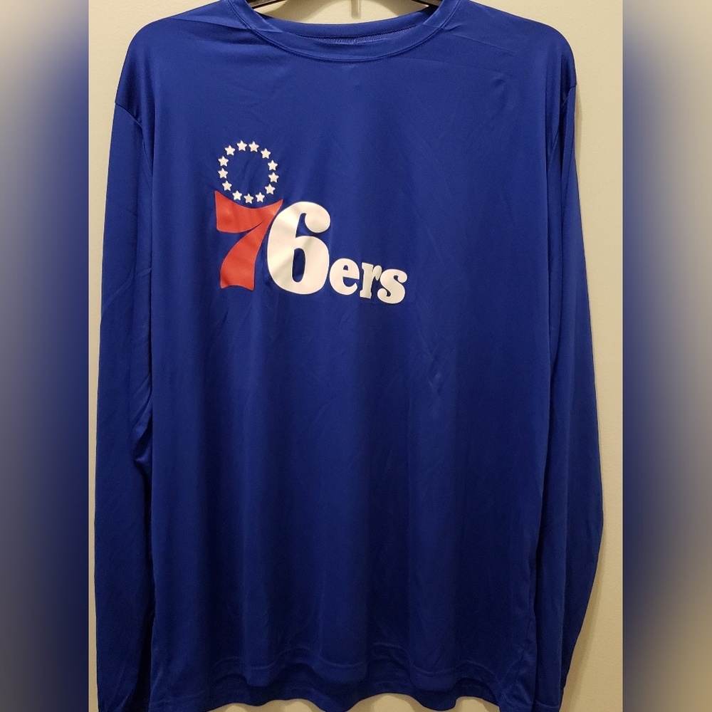 Team 365 Mens Philadelphia 76ers Long Sleeve Shirt Size XXXL 3X Blue